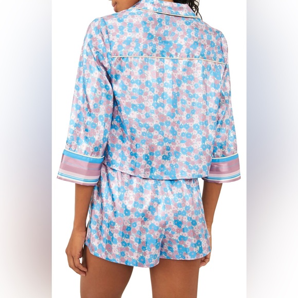 Free People Pillow Talk Pj crop set cool Floral lavender combo Matching Set - Picture 3 of 4